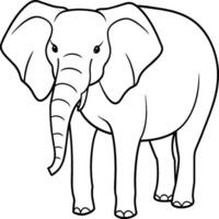 elefante animal colorante paginas para colorante libro vector