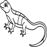 Lizard coloring pages. Lizard animal outline. Reptile line art vector