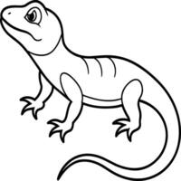 Lizard coloring pages. Lizard animal outline. Reptile line art vector