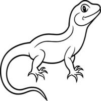 Lizard coloring pages. Lizard animal outline. Reptile line art vector