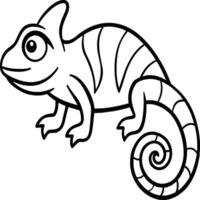 Chameleon coloring pages. chameleon animal line art vector