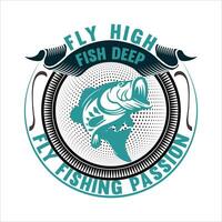 fishing t shirt design vector