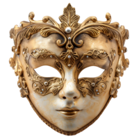 Golden opera mask on isolated transparent background png