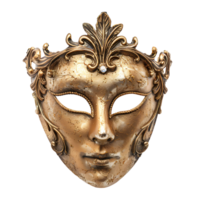 Golden opera mask on isolated transparent background png