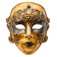 Golden opera mask on isolated transparent background png