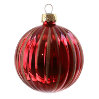 Ribbed christmas balls on isolated transparent background png