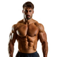 Handsome muscular guy on isolated transparent background png
