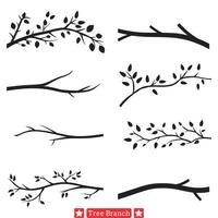 Majestic Tree Branch Silhouette Collection Nature s Elegance vector