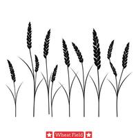 Countryside Bliss Tranquil Wheat Field Illustrations for Peaceful Vibes vector
