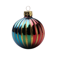 Ribbed christmas balls on isolated transparent background png