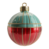 Ribbed christmas balls on isolated transparent background png