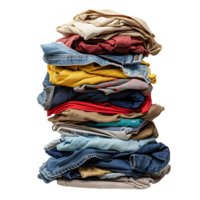 Pile of dirty clothes on isolated transparent background png