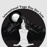 internacional yoga día 21 junio vector