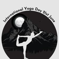 internacional yoga día 21 junio vector