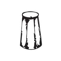 Salt shaker. Kitchen equipment rendered in . Salt shaker, seasoning for prepared food drawn with a black outline. Suitable for kitchen design, fabric, tableware vector