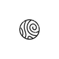 Rustic Circular Wood logo or icon design vector