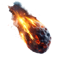 queimando asteróide em isolado transparente fundo png
