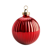 Ribbed christmas balls on isolated transparent background png