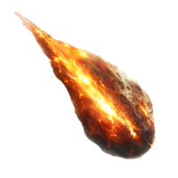 Burning asteroid on isolated transparent background png