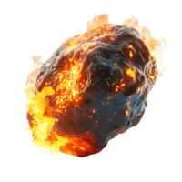 brinnande asteroid på isolerat transparent bakgrund png
