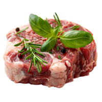 Meat in its raw state on isolated transparent background png