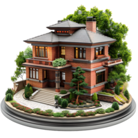 Duplex house on isolated transparent background png