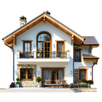 Duplex house on isolated transparent background png