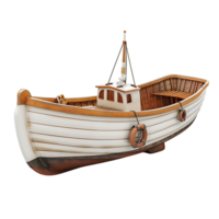 3d boat on isolated transparent background png