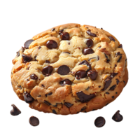 chocolate chips on cookie on transparent Background png