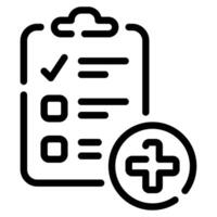 médico reporte icono para web, aplicación, infografía, etc vector