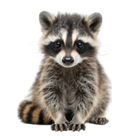 raccoon sitting on isolated transparent background png