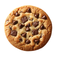 chocolate chips on cookie on transparent Background png