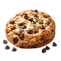 chocolate chips on cookie on transparent Background png