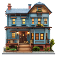 Duplex house on isolated transparent background png