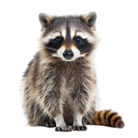 raccoon sitting on isolated transparent background png