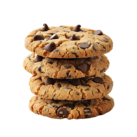 Cookies placed in column on isolated transparent background png