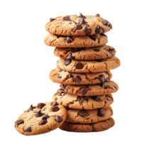 Cookies placed in column on isolated transparent background png