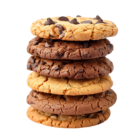 Cookies placed in column on isolated transparent background png