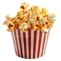 pop corn dans rayé sac sur transparent Contexte png