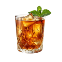 Cold drink with mint leaves on transparent Background png