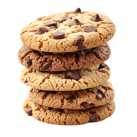 Cookies placed in column on isolated transparent background png