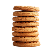 Cookies placed in column on isolated transparent background png