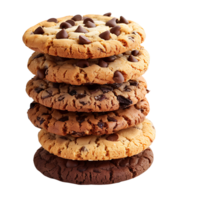 Cookies placed in column on isolated transparent background png