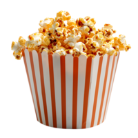 pop corn dans rayé sac sur transparent Contexte png