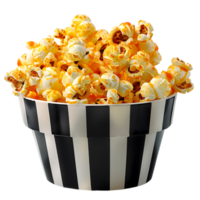 Popcorn in striped bag on transparent Background png