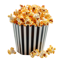 Popcorn im gestreift Tasche auf transparent Hintergrund png