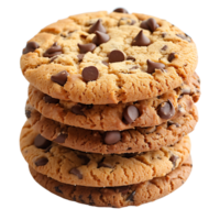 Cookies placed in column on isolated transparent background png