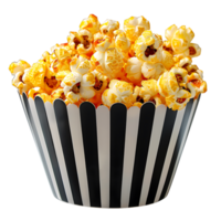 Popcorn im gestreift Tasche auf transparent Hintergrund png