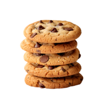 Cookies placed in column on isolated transparent background png