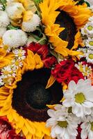 Amazing flowers in a autumn bouquet. Flowers background. photo